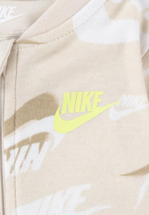 Nike Baby's Light Orewood Brown Printed Interlock Footed Coverall | Nike In Lebanon