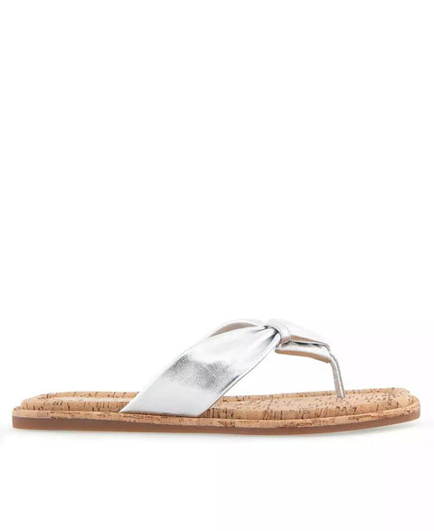 Aerosoles Women's Silver Metallic Leather Bond Flip Flop Sandals | Aerosoles In Lebanon