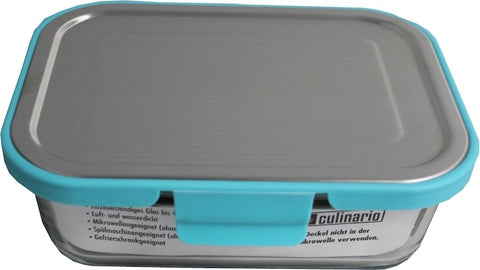 Culinario Cloc Transparent Glass Food Storage Container With Stainless Steel Lid 1000ml | Culinario In Lebanon