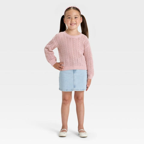 Cat & Jack Girl's Dusty Rose Lightweight Sweater | Cat & Jack In Lebanon