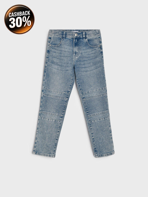 Sinsay Boy's Blue Biker Jeans With Washed Effect | Sinsay In Lebanon
