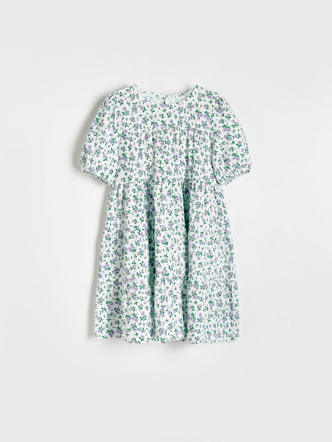 Sinsay Girl's White Multi Floral Printed 3/4 Sleeve Dress |Sinsay In Lebanon
