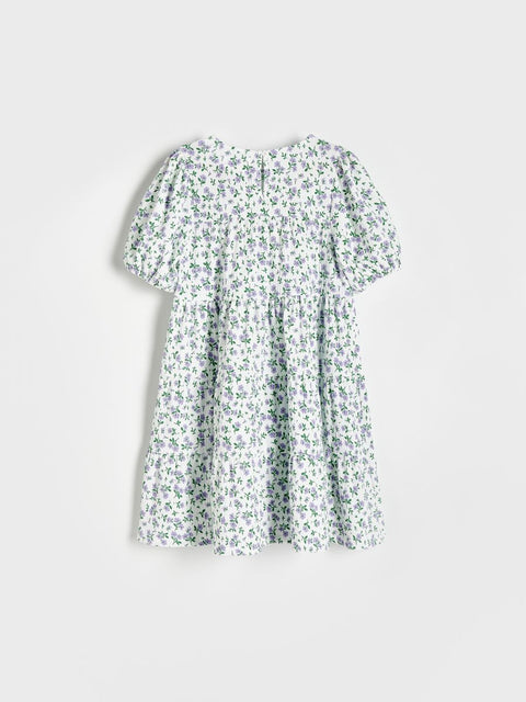 Sinsay Girl's White Multi Floral Printed 3/4 Sleeve Dress |Sinsay In Lebanon