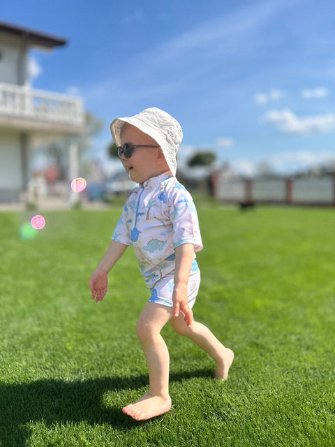 Sinsay Baby Boy's Beige Dinosaur-Print 2-Piece Swimsuit | Sinsay In Lebanon