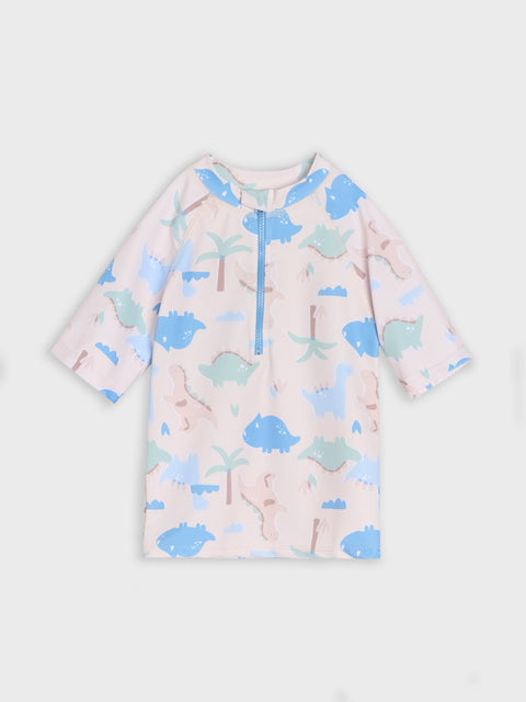 Sinsay Baby Boy's Beige Dinosaur-Print 2-Piece Swimsuit | Sinsay In Lebanon