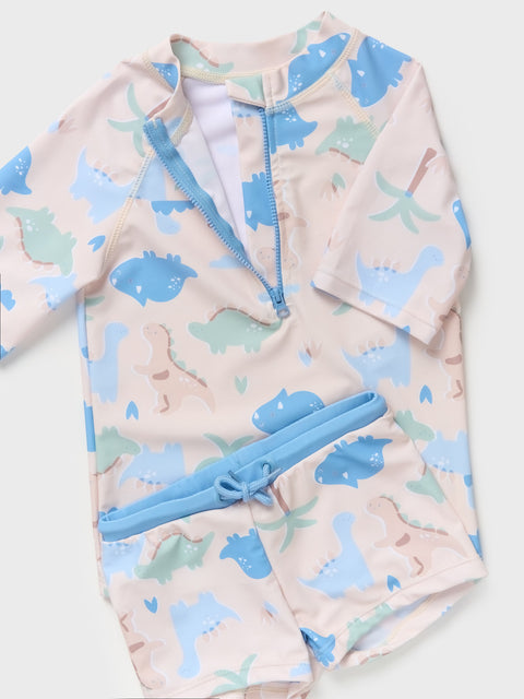 Sinsay Baby Boy's Beige Dinosaur-Print 2-Piece Swimsuit | Sinsay In Lebanon