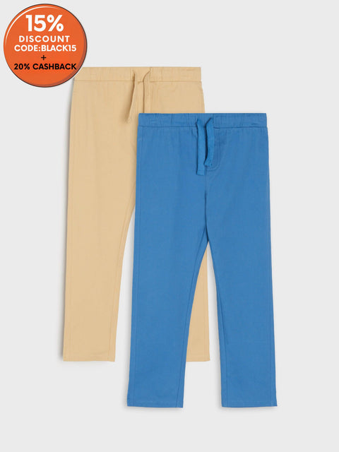 Sinsay Boy's Beige & Blue Pack Of 2 Tie Belt Pants | Sinsay In Lebanon