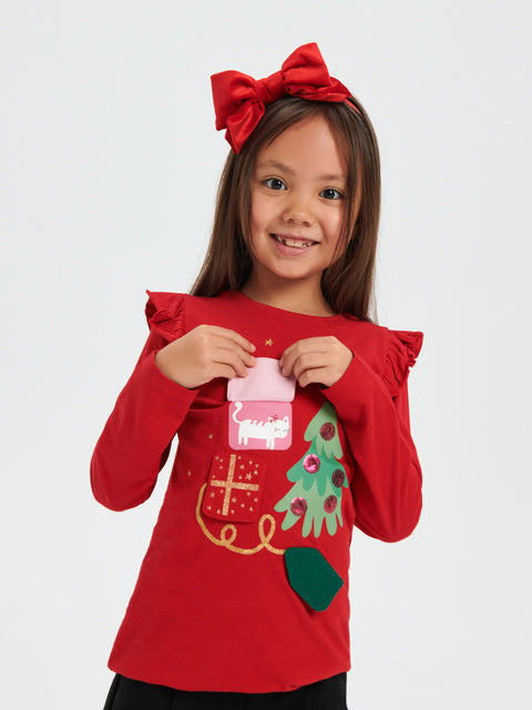 Sinsay Baby Girl's Red Christmas Long Sleeve Blouse | Sinsay In Lebanon