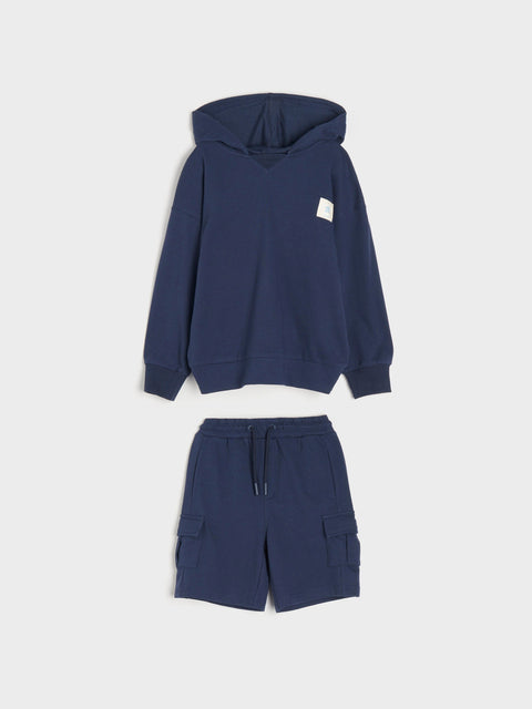 Sinsay Boys’ Navy Blue Hoodie and Cargo Shorts Set | Sinsay in Lebanon