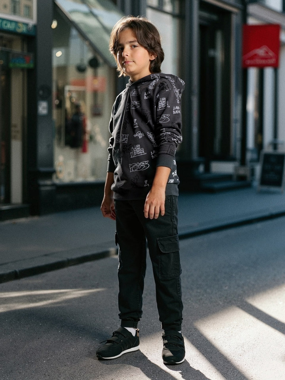 Sinsay Boy's Washed Black Slim Fit Jogger