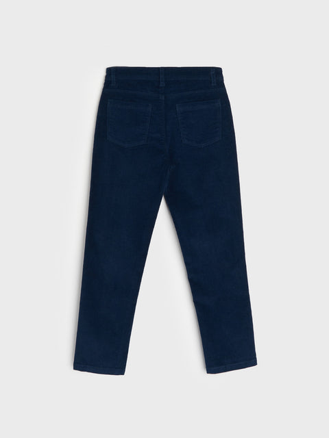 Navy blue pants on a white background