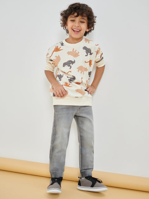 Sinsay Boy's Light Grey Jogger Jeans With Washed Effect | Sinsay In Lebanon