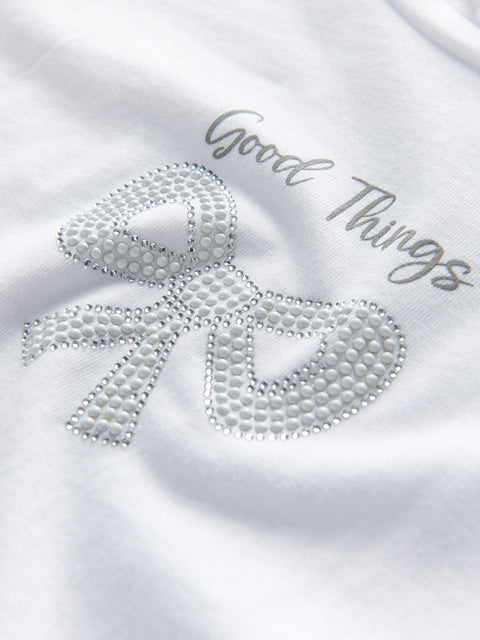 Reserved Girl's White T-Shirt With Appliqué | Reserved In Lebanon
