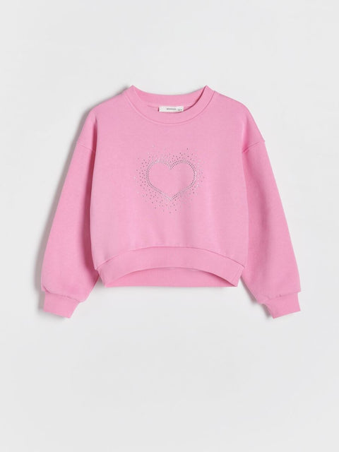 Reserved Girl's Pink Long Sleeve Applique Sweatshirt | Reserved In Lebanon