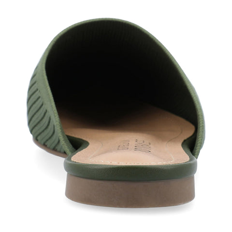 Journee Collection Women's Olive Green Aniee Slip On Almond Toe Sandals | Journee Collection In Lebanon