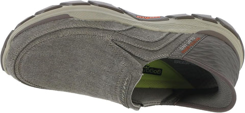 Gray hiking shoe with brand logo on a white background