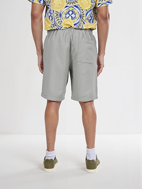 Celio Men's Sage Green Regular Fit Cotton Fashion Bermuda Jogger Shorts | Celio In Lebanon