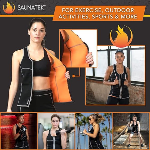 SaunaFX Women's Neoprene Slimming Vest with Microban M - Black TG147