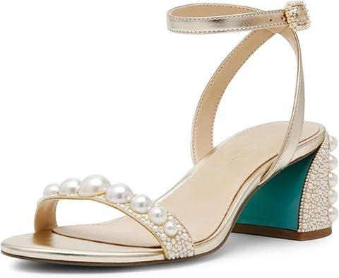 Betsey Johnson Women's Gold Sb-Tina Heeled Sandal | Betsey Johnson In Lebanon