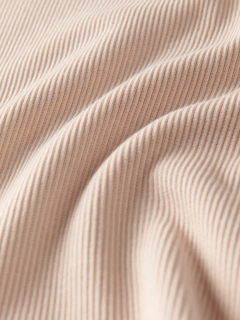 Reserved Girl's Beige Ribbed Knit T-Shirt | Reserved In Lebanon