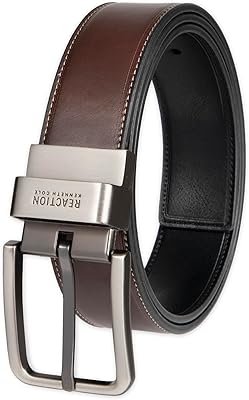Brown leather belt with silver buckle on a white background
