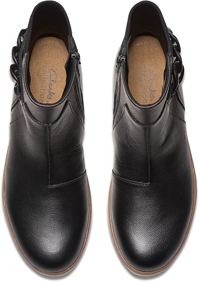 Clarks Women's Black Leather Zylah Rose Ankle Boots | Clarks In Lebanon