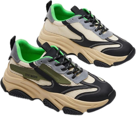 Steve Madden Men's Olive Multi Possess Synthetic Sneakers|Steve Madden In Lebanon