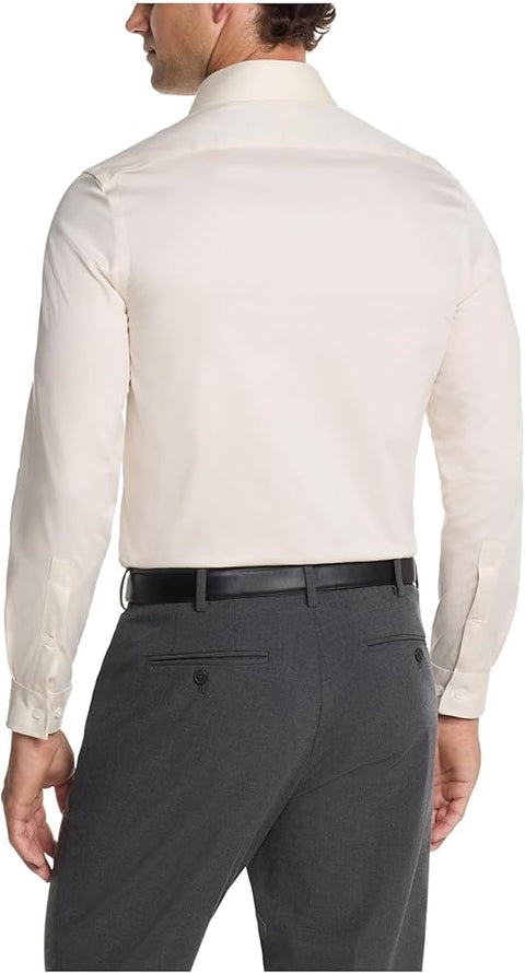 Michael Kors Men's Tan Comfort Stretch Slim Fit Dress Shirt | Michael Kors In Lebanon