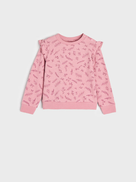 Sinsay Baby Girl's Dusty Rose Sweatshirt With Ruffle Details | Sinsay In Lebanon