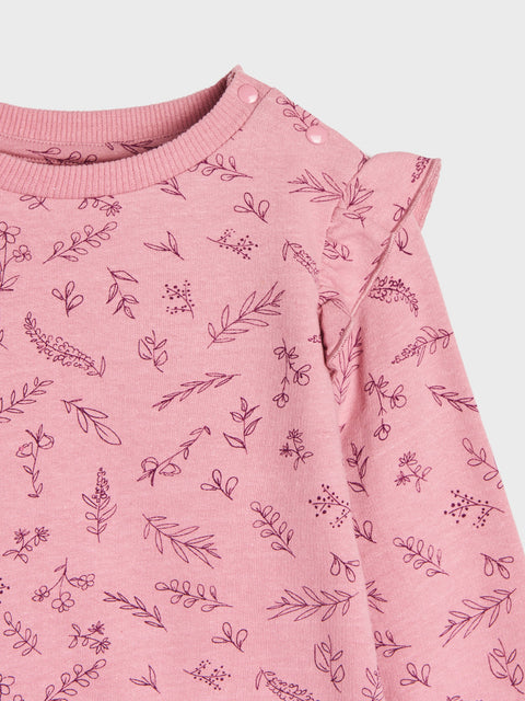 Sinsay Baby Girl's Dusty Rose Sweatshirt With Ruffle Details | Sinsay In Lebanon