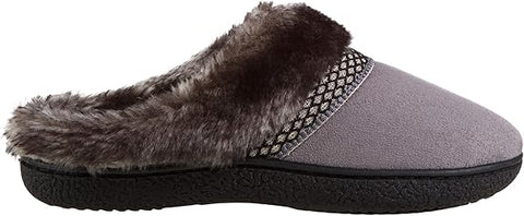 Isotoner Women's Gray & Black Recycled Microsuede Mallory Boot Slippers | Isotoner In Lebanon