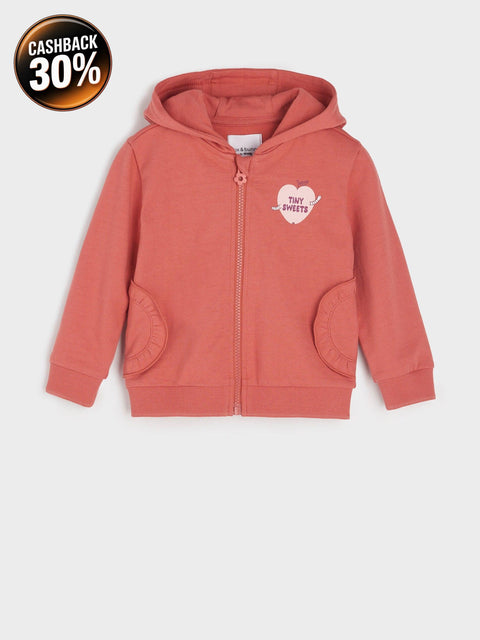 Sinsay  Fox & Bunny Baby Girl's Coral Zip Up Sweatshirt| Sinsay In Lebanon
