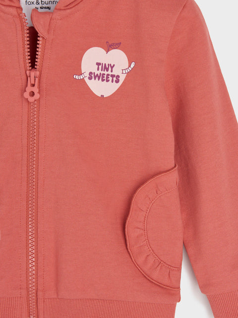 Sinsay  Fox & Bunny Baby Girl's Coral Zip Up Sweatshirt| Sinsay In Lebanon