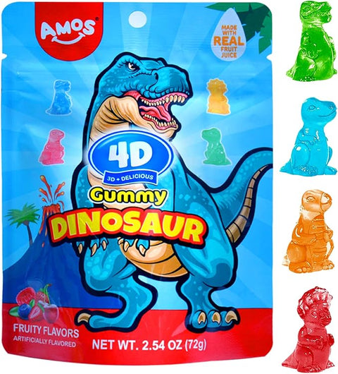 AMOS 4D Gummy Dinosaur Candy 72GR | AMOS In lebanon
