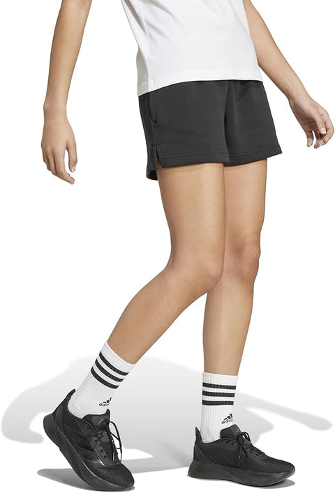 Adidas Women's Black Essentials Small Logo Fleece Shorts|Adidas In Lebanon
