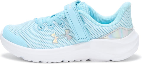 Light blue sneaker with Under Armour logo on a white background