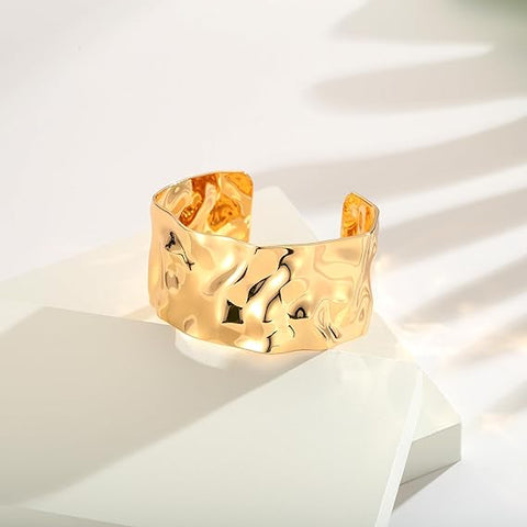 Lilie &White Women's Gold Bangles Chunky Adjustable Bracelets | Lilie &White In Lebanon