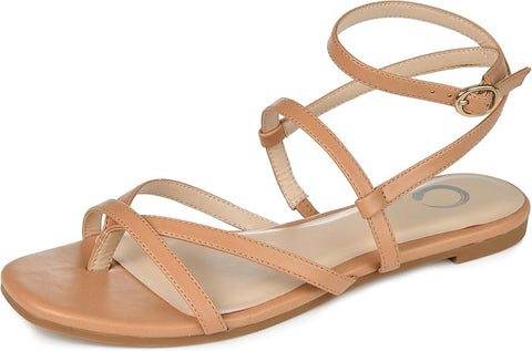 Journee Collection Women's Tan Serissa Flat Sandals | Journee Collection In Lebanon
