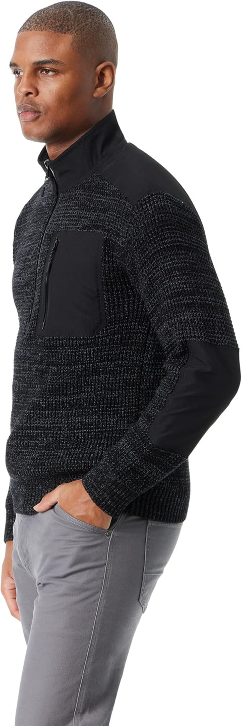 Bass Outdoor Men's Black Quarter Zip Front Armer Pullover Sweater | Bass Outdoor In Lebanon