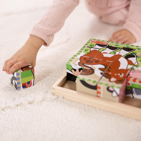 Melissa & Doug  Farm Wooden Cube Puzzle with Storage Tray |Melissa & Doug In Lebanon