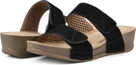 White Mountain Women's Black Ferula Mini Wedge Slipper | White Mountain In Lebanon