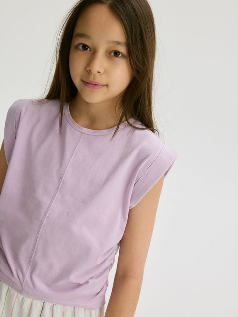 Sinsay Girl's Purple Cotton T-Shirt  | Sinsay in Lebanon