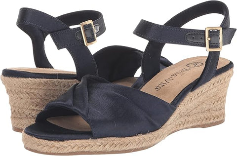 Bella Vita Women's Navy Isabeth Wedge Heeled Sandal | Bella Vita in Lebanon
