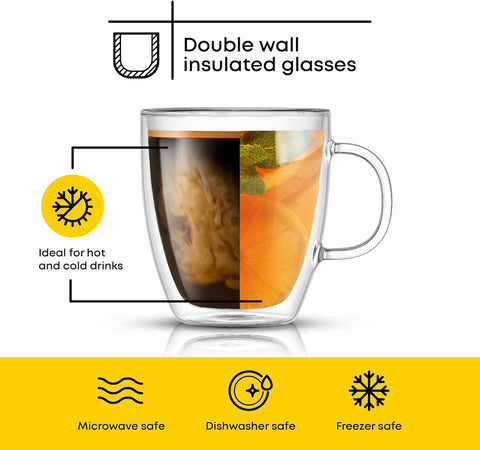 JoyJolt Savor Double Wall Insulated Set Of 2 Mugs | JoyJolt In Lebanon