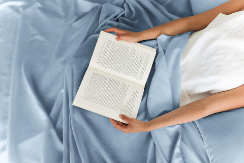 Sky King Light Blue Super Soft Cotton With 18-Inch Deep Mattress 4-Piece Bed Sheet Set | Sky In Lebanon