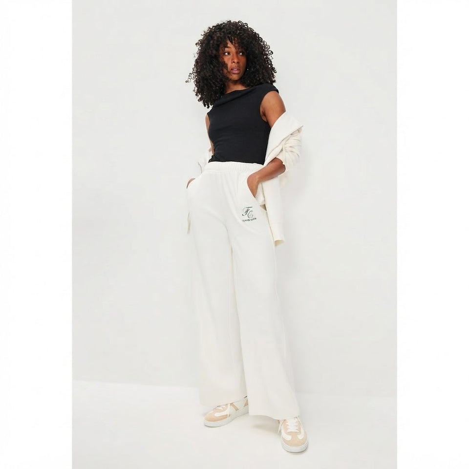 Sinsay Women's White Wide Leg Sweatpants