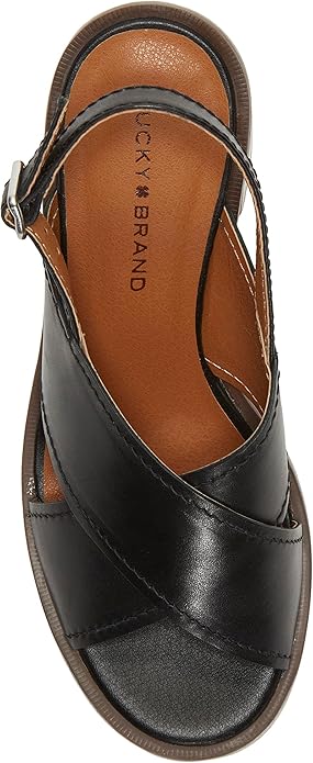 Lucky Brand Women's Black Delmie Slingback Stack Sandal's ACS1340