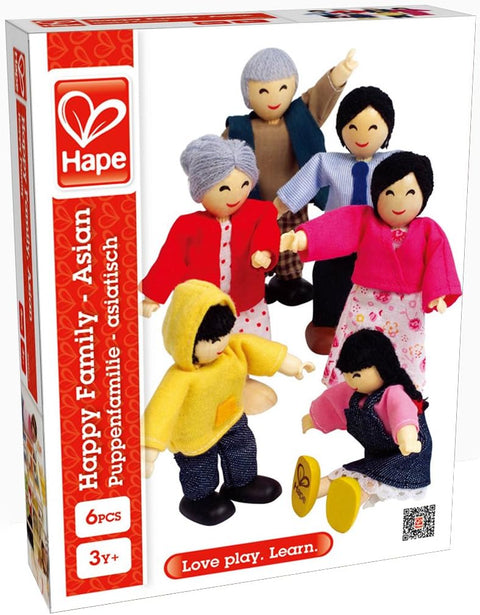 Hape E3502 Happy Family - Asian - Wooden Dolls House Accessories | Hape In Lebanon