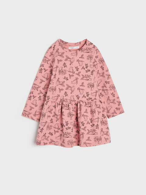 Sinsay Baby Girl's Dusty Rose Babydoll Cut Dress | Sinsay In Lebanon