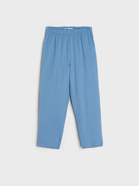 Blue pants on a white background